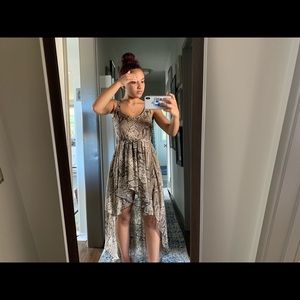 Snakeskin high low dress